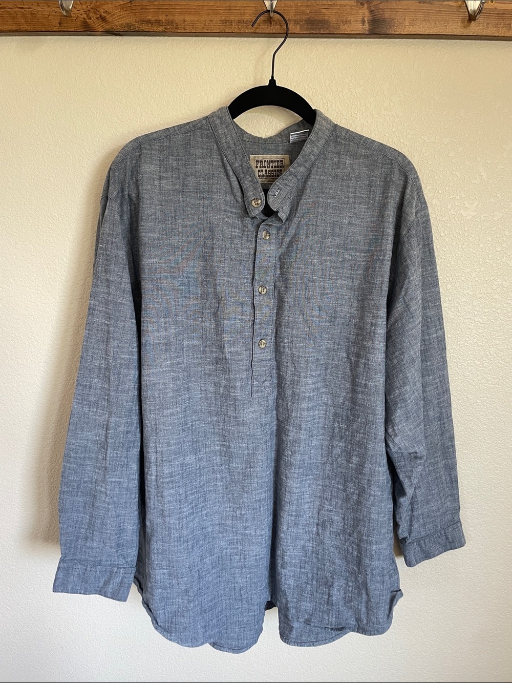 Frontier Classics 100% Cotton Men’s Shirt XL Prairie Old Fashioned Work Henley